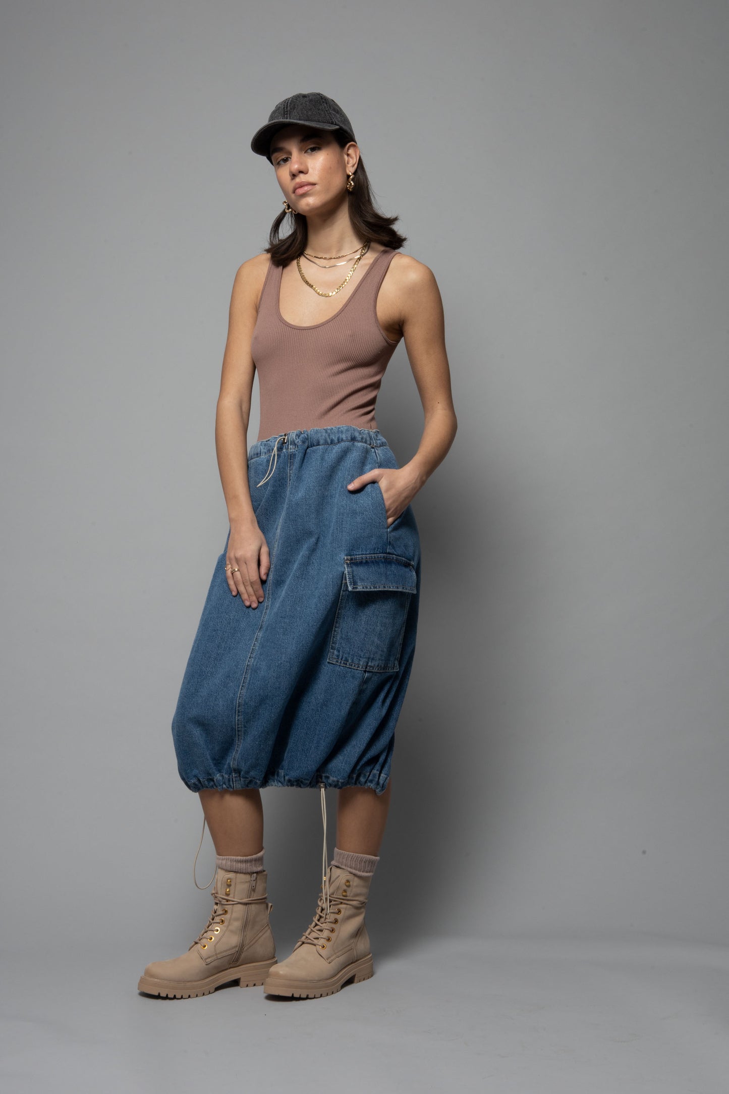 Midi Denim Skirt