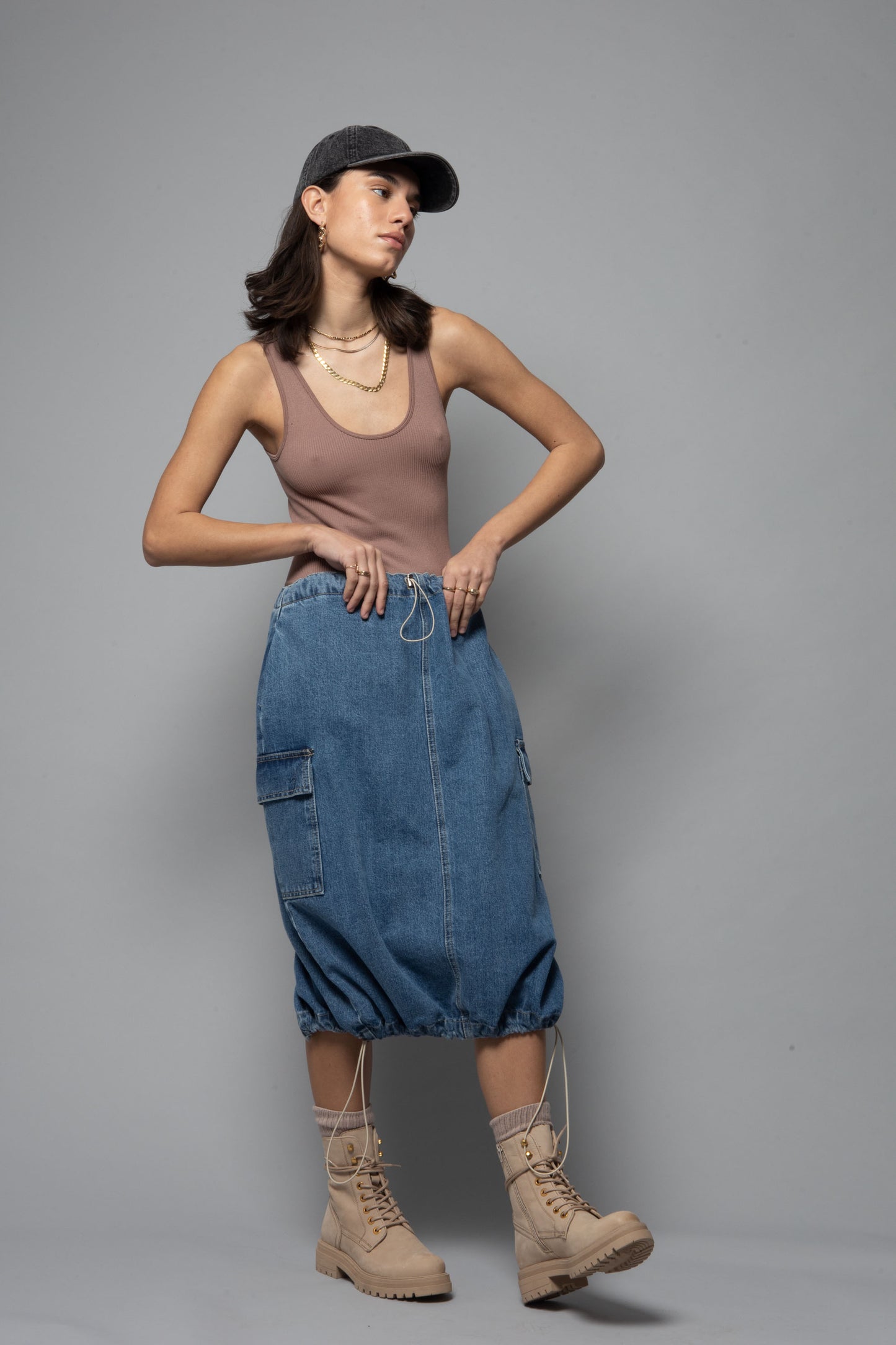 Midi Denim Skirt