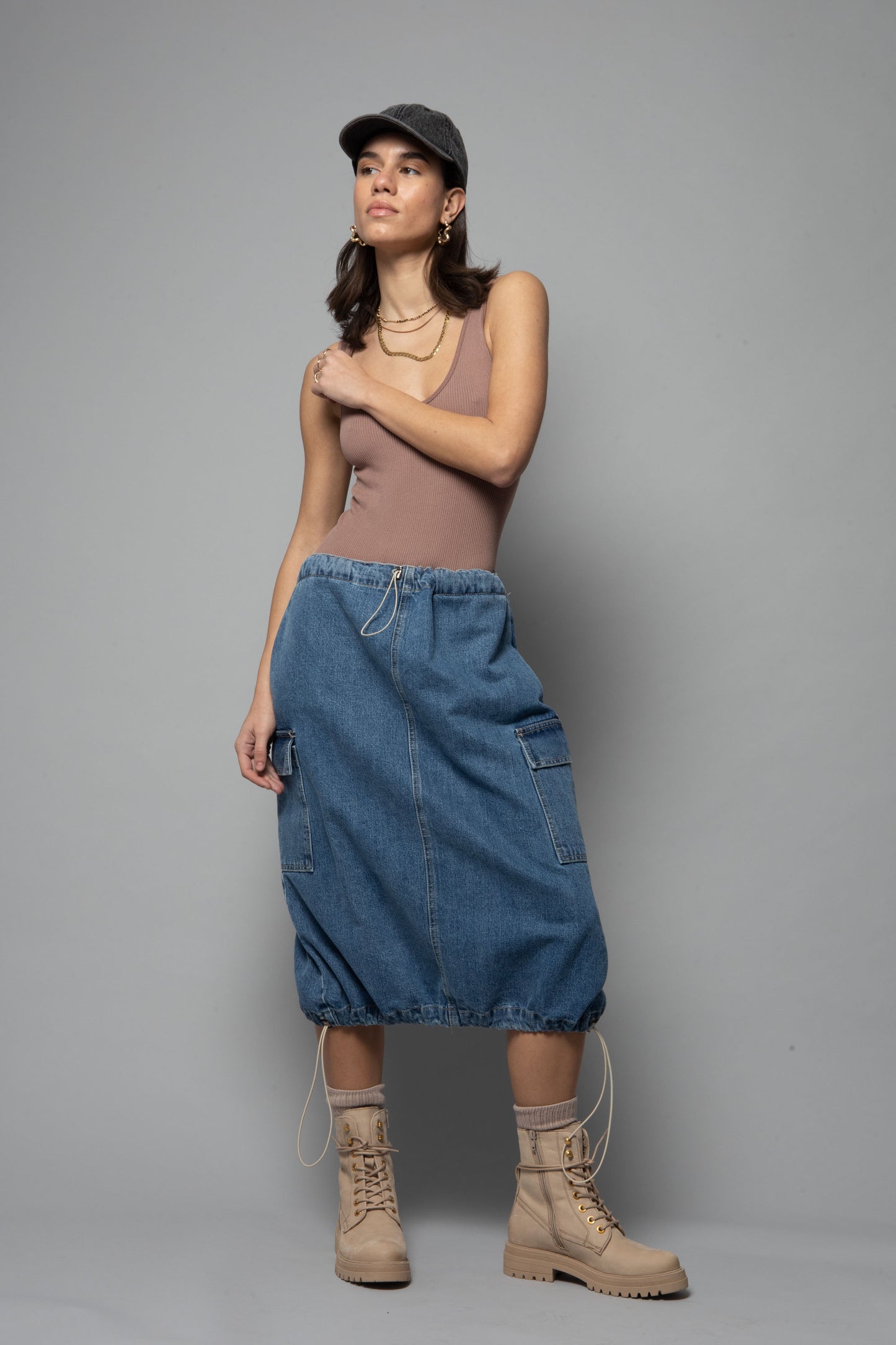 Midi Denim Skirt