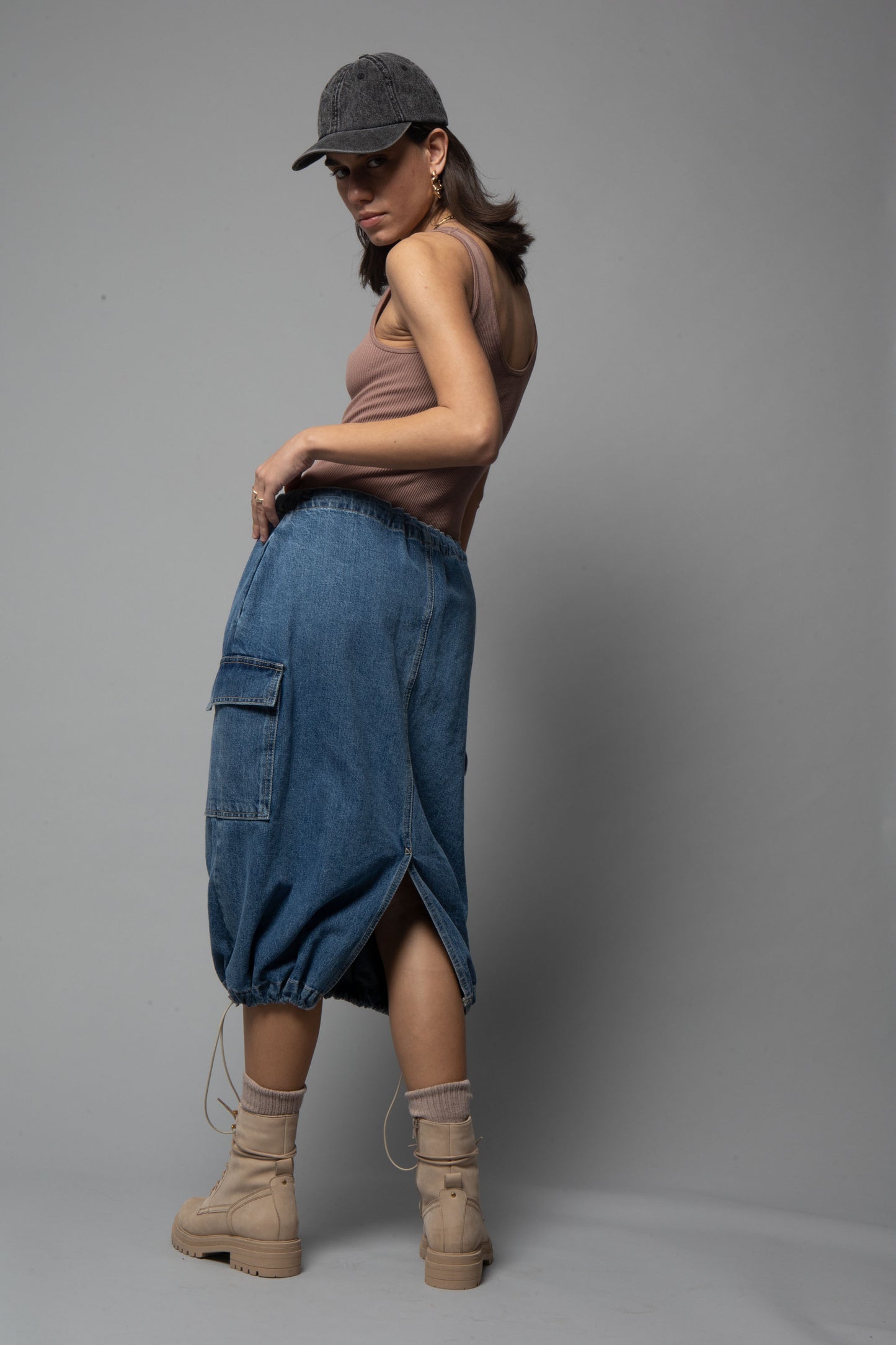 Midi Denim Skirt