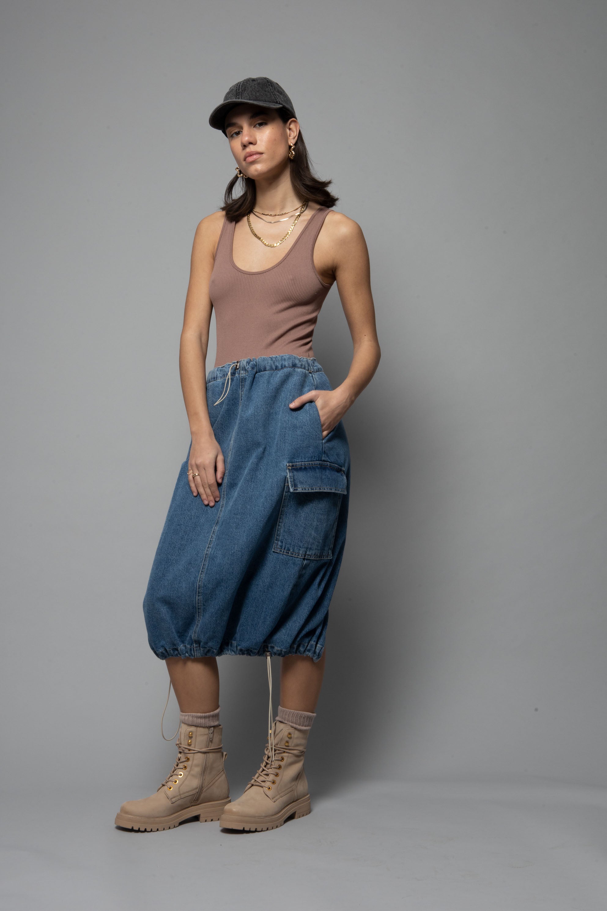 Midi Denim Skirt