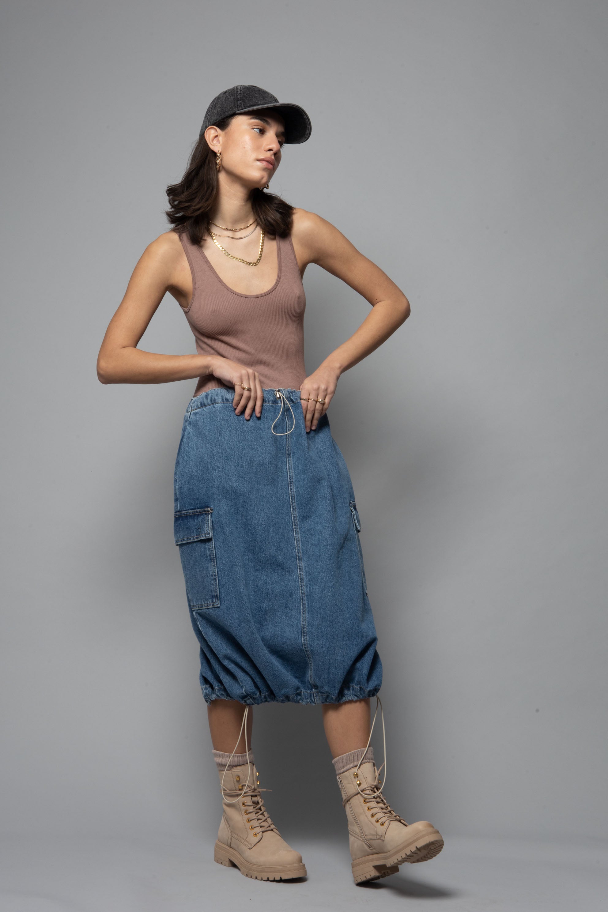Midi Denim Skirt