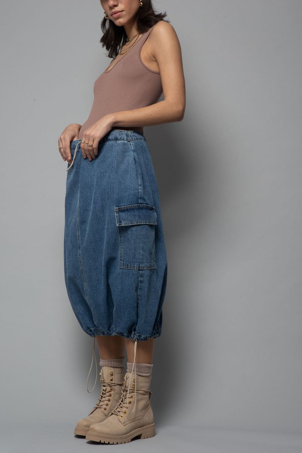 Midi Denim Skirt