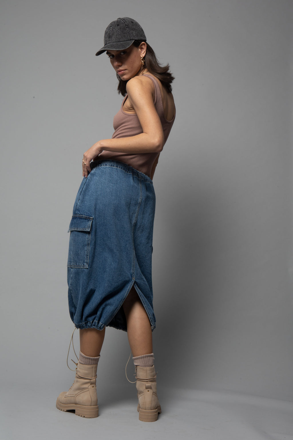 Midi Denim Skirt